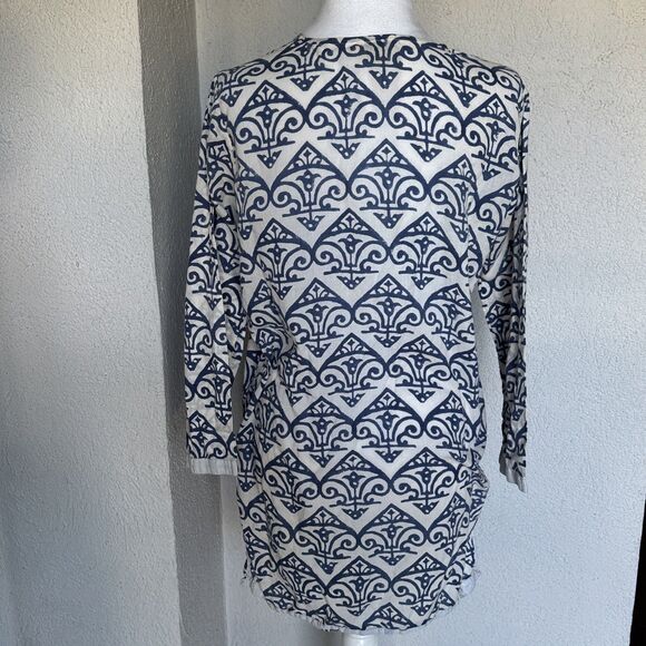 Roberta Roller Rabbit Kurta Top Blue And White Size Small - Picture 3 of 10